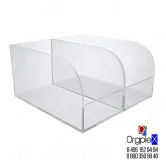 Открытый диспенсер для конфет 2 ячейки из оргстекла