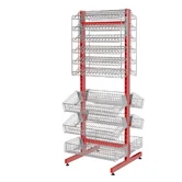 Стойка двустороння на 6 корзин из оргстекла — фото 2