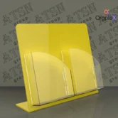 Подставка для полиграфии на 2 отделения из цветного акрила