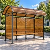 Современная янтарная автобусная остановка